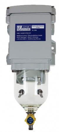 Separ SWK-10 m/glassbolle og vannalarmkontakter.